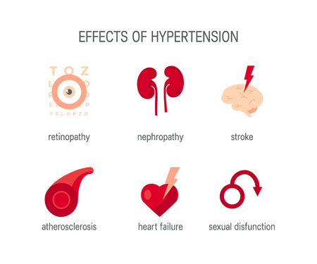 Effects of hypertension, vector icons for infographicのイラスト素材