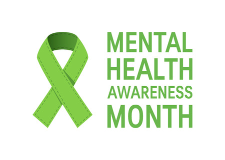 Mental health awareness month concept. Simple typography design in flat style, vectorのイラスト素材