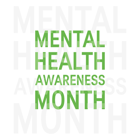 Mental health awareness month concept. Square typography design, vectorのイラスト素材