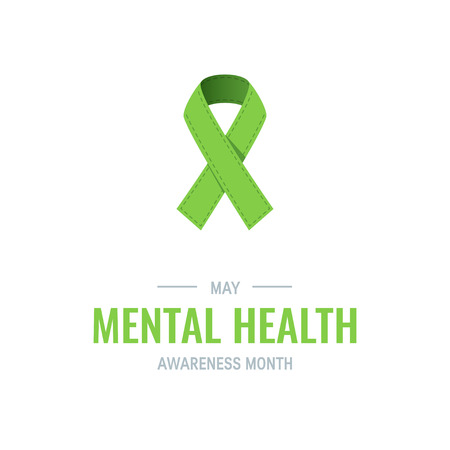 Mental health awareness month concept. Simple typography design in flat style, vectorのイラスト素材