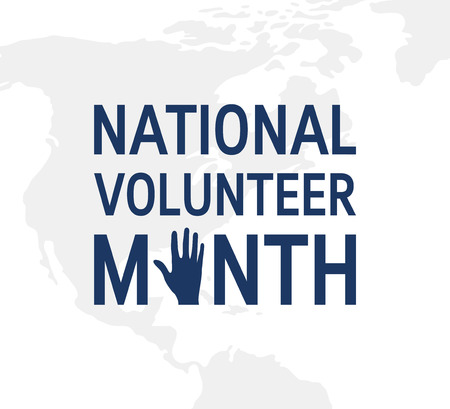 National volunteer month concept. Minimalistic square design for posters, web banners, infographics etc. in flat style, vectorのイラスト素材