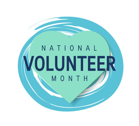 National volunteer month concept. Minimalistic design for posters, web banners, infographics etc. in flat style, vectorのイラスト素材