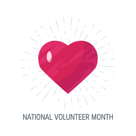 National volunteer month concept. Minimalistic design for posters, web banners, infographics etc. in flat style, vectorのイラスト素材