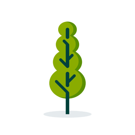 Simple tree icon in flat style. Vector illustration on white backgroundのイラスト素材