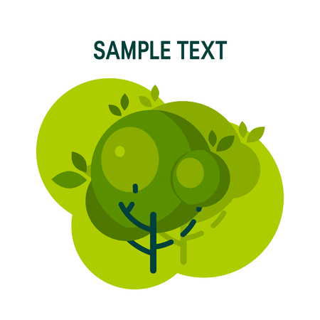 Square design template with trees in flat style. Vector illustration on white backgroundのイラスト素材