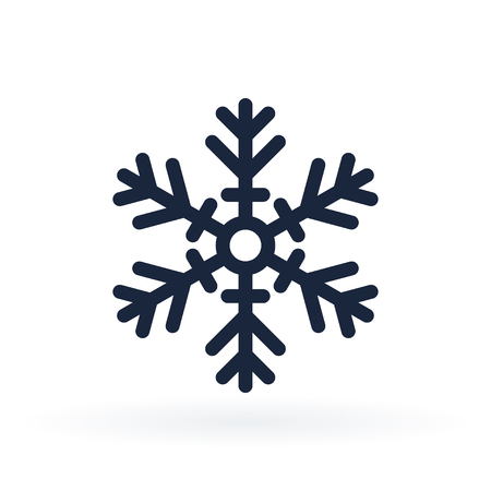 Simple snowflake icon in line style. Vector illustration on white backgroundのイラスト素材