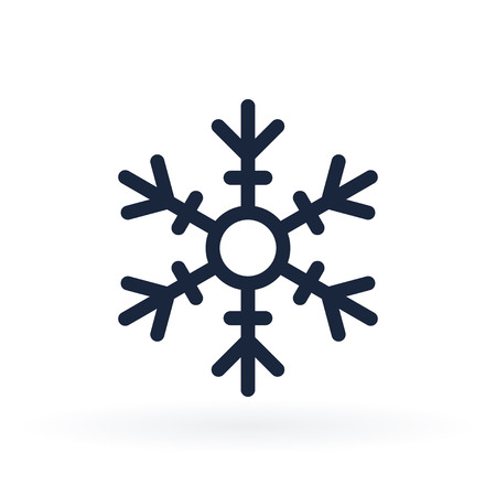 Simple snowflake icon in line style. Vector illustration on white backgroundのイラスト素材