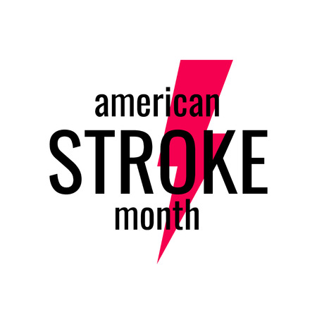 American stroke month concept. Simple typography design in flat style, vectorのイラスト素材