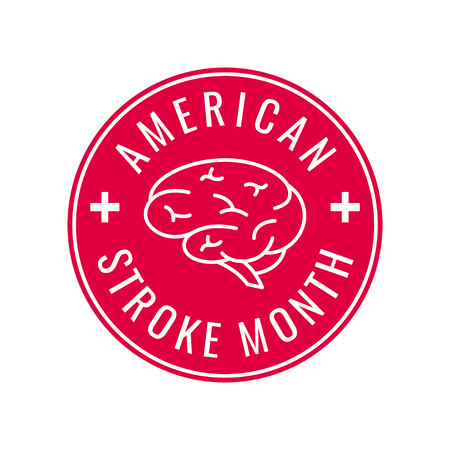 American stroke awareness month concept. Simple typography design in flat style, vectorのイラスト素材