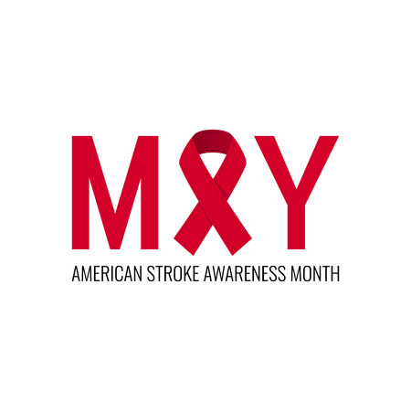 American stroke awareness month concept. Simple typography design in flat style, vectorのイラスト素材