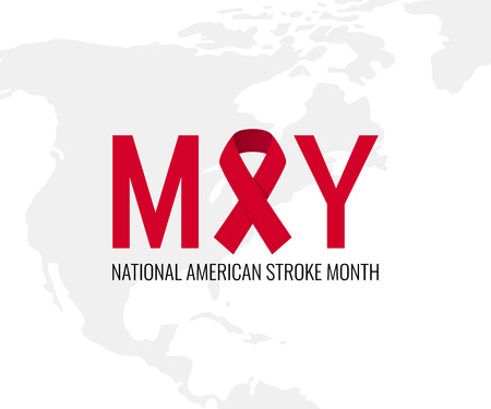 American stroke awareness month concept. Simple typography design in flat style, vectorのイラスト素材