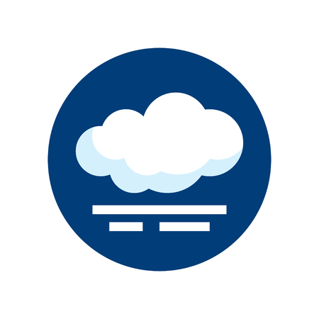 Simple round weather icon in flat style. Vector climate pictogram of a fog.のイラスト素材