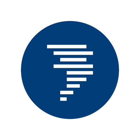 Simple round tornado icon in line style. Vector climate pictogram for weather app or websiteのイラスト素材