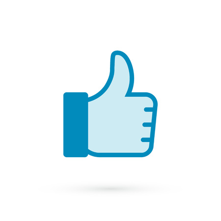 Simple like icon in flat style. Vector illustration isolated on white backgroundのイラスト素材