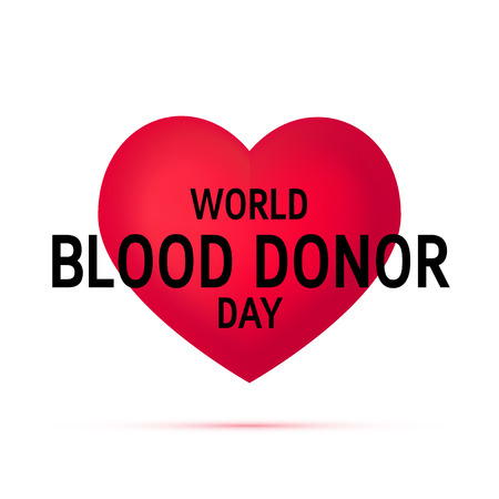 World blood donor day concept. Design with red heart and typography, vectorのイラスト素材