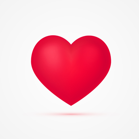 Realistic heart on a white background. Vector illustration for medical designs or romantic templates.のイラスト素材