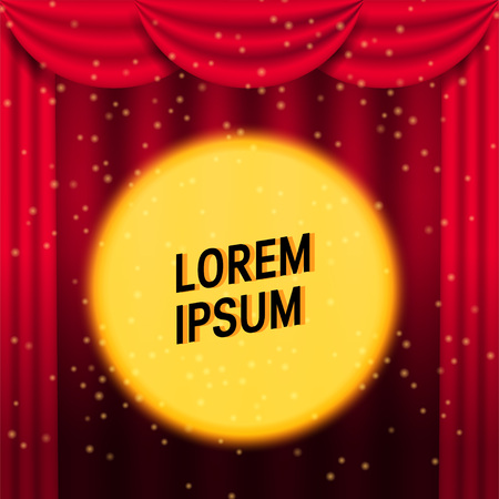 Red curtain realistic frame. Vector illustration isolated on white backgroundのイラスト素材