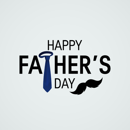 Happy fathers day concept. Simple vector typography with tie and mustache for designs, greeting cards, banners etc.のイラスト素材