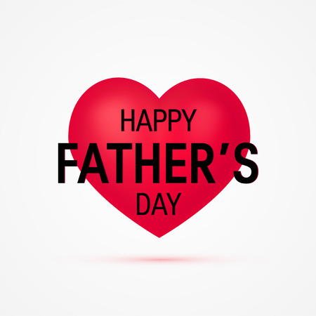 Happy father's day concept. Vector typography with realistic heart for designs, greeting cards, banners etc.のイラスト素材