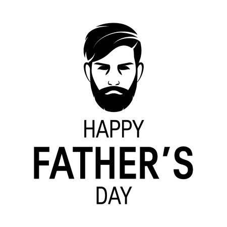 Happy fathers day concept. Simple vector template with hipster character for designs, greeting cards, banners etc.のイラスト素材