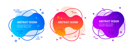 Set of liquid fluid designs. Abstract gradient geometric shapes as a template for posters, labels, banners etc.のイラスト素材