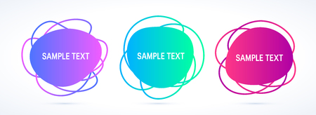 Set of liquid fluid designs. Abstract gradient geometric shapes as a template for posters, labels, banners etc.のイラスト素材