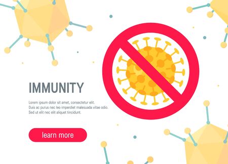 Immunity concept. Isometric illustration on white background, vector. Horizontal template for web banners, advertising etc.のイラスト素材