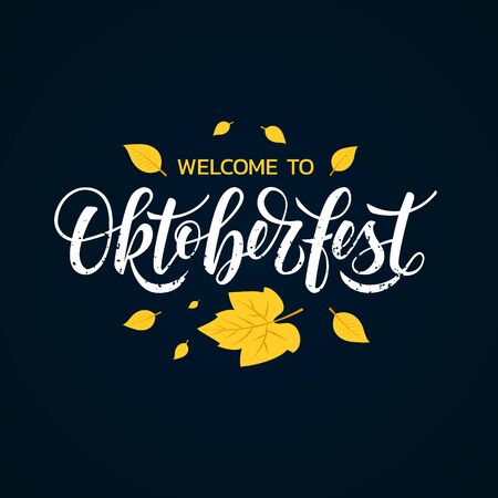 Oktoberfest handwritten script lettering. Modern calligraphy written by brush pen.のイラスト素材