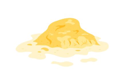 Sand heap icon isolated on a white background. Yellow dune in a desert, on a beach, at a construction site or playground. Vector illustration in flat style.のイラスト素材
