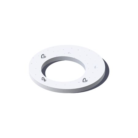 Lid of concrete ring. Icon in isometric view. Building materials for construction purposes. Vector illustration isolated on a white background in flat style.のイラスト素材