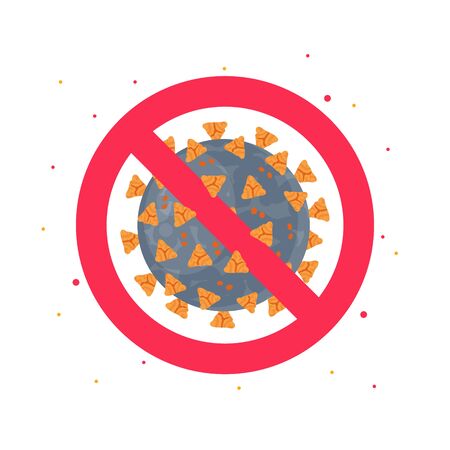 Stop coronavirus concept. 2019-nCoV icon. Vector illustration in flat style for medical designs, infographics.のイラスト素材