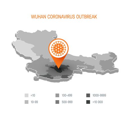 Corona virus outbreak concept. Spreading of Wuhan 2019-nCoV.のイラスト素材