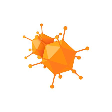 Virus pathogen icon. Vector illustration isolated on a white background in cartoon style.のイラスト素材