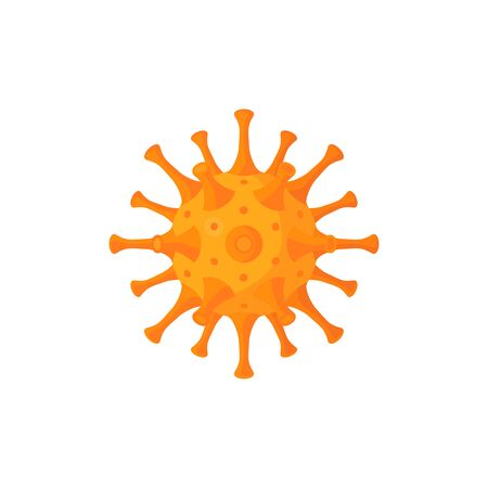 Virus cell icon. Coronavirus concept. Vector illustration isolated on a white background in cartoon style.のイラスト素材