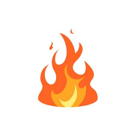 Flame icon. Simple vector illustration in flat style isolated on a white background.のイラスト素材