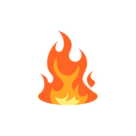 Flame icon. Simple vector illustration in flat style isolated on a white background.のイラスト素材