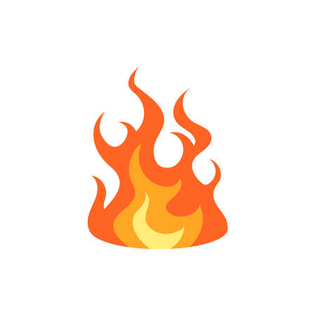 Flame icon. Simple vector illustration in flat style isolated on a white background.のイラスト素材