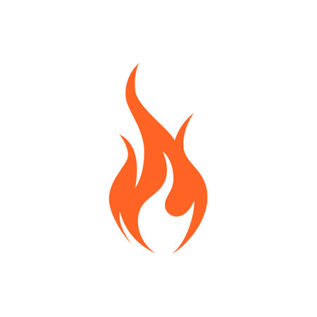 Flame icon. Simple vector illustration in flat style isolated on a white background.のイラスト素材