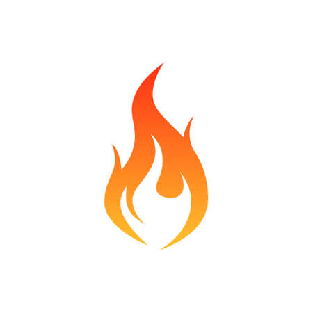 Flame icon. Simple vector illustration in flat style isolated on a white background.のイラスト素材
