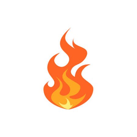 Flame icon. Simple vector illustration in flat style isolated on a white background.のイラスト素材