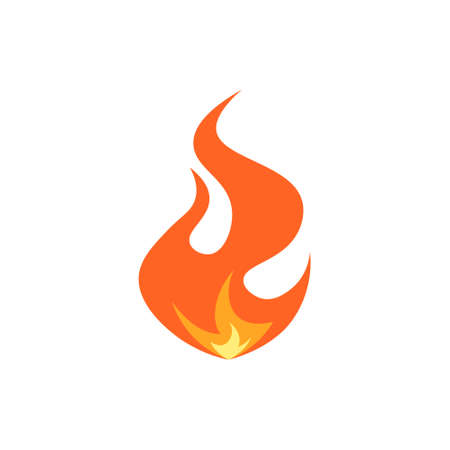 Flame icon. Simple vector illustration in flat style isolated on a white background.のイラスト素材