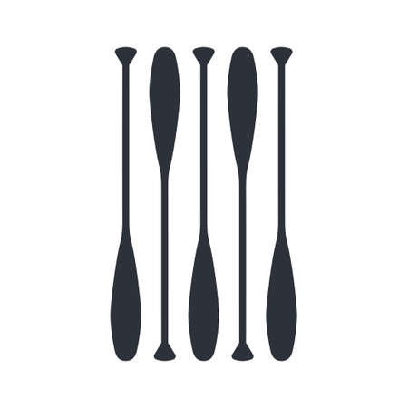 Oars isolated on a white background. Beaver tail canoe paddles in flat style, vector illustration.のイラスト素材