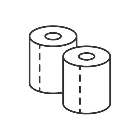 Toilet paper line icon, front view. Vector pictogram isolated on a white background.のイラスト素材