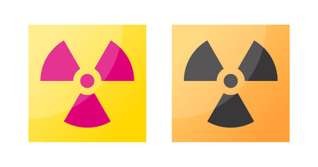 Ionizing radiation signs. Hazard US and international icons with a trefoil. Vector illustration isolated on a white background.のイラスト素材