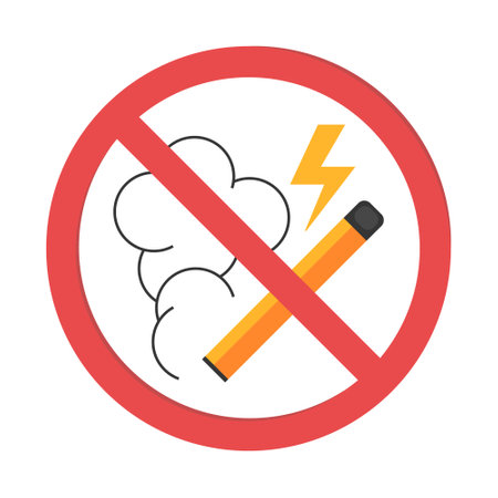 No vaping icon, vector sign of burning cigarのイラスト素材