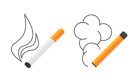 Smoking icon, vector sign of cigarette and vapeのイラスト素材
