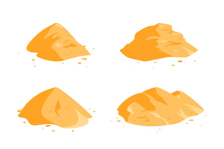 Sand piles, cartoon vector iconsのイラスト素材