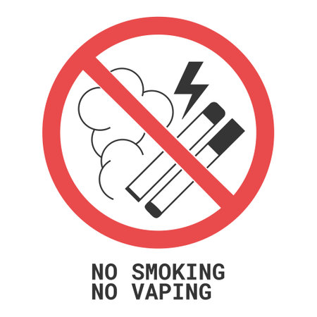 No smoking, no vaping icon, vector signのイラスト素材