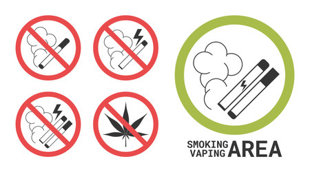 No smoking icons, vector signs in flat styleのイラスト素材