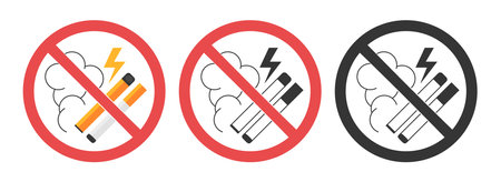 No smoking, no vaping icons, vector signsのイラスト素材